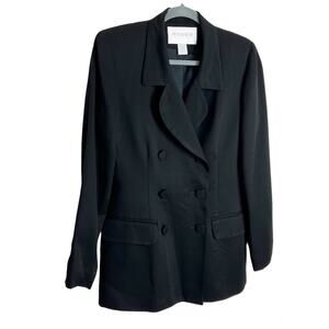 Hugo Buscati Black Double Breasted Blazer Jacket Size 6